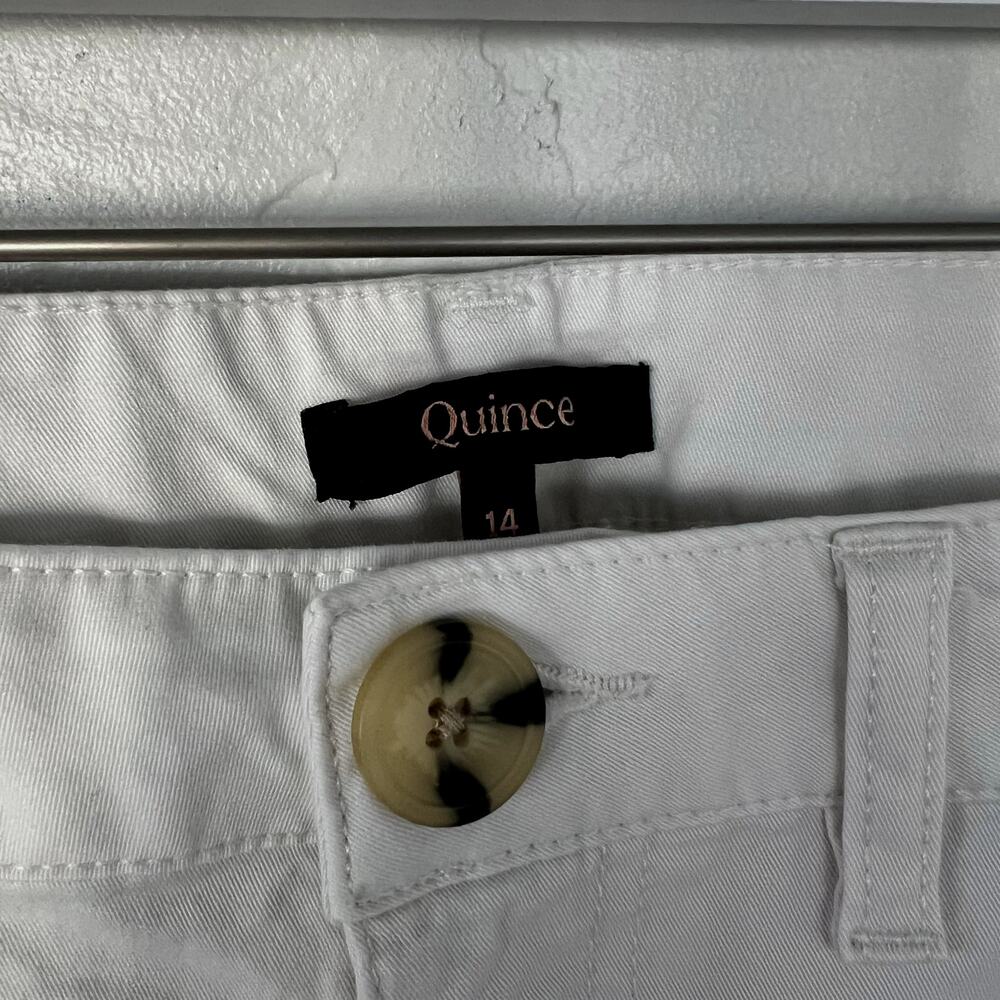 Quince Organic Stretch Cotton Chino Cropped Wide Leg Pants Frost size 14 - Picture 3 of 6